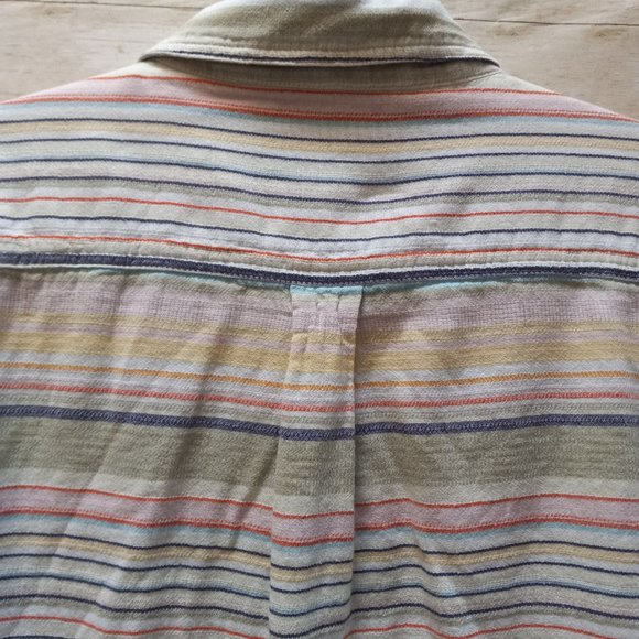 Carbon2Cobalt Striped Button-Down Shirt Large - Picture 6 of 10